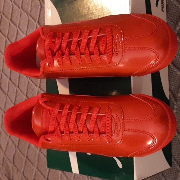 Puma Roma in High Risk Red with White. - Picture 3 of 10